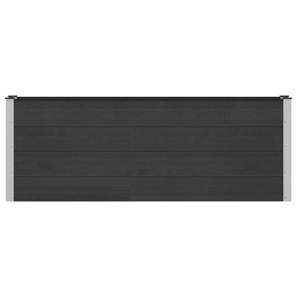 Garden Raised Bed Black 200 x 30 x 72 cm WPC and Aluminium