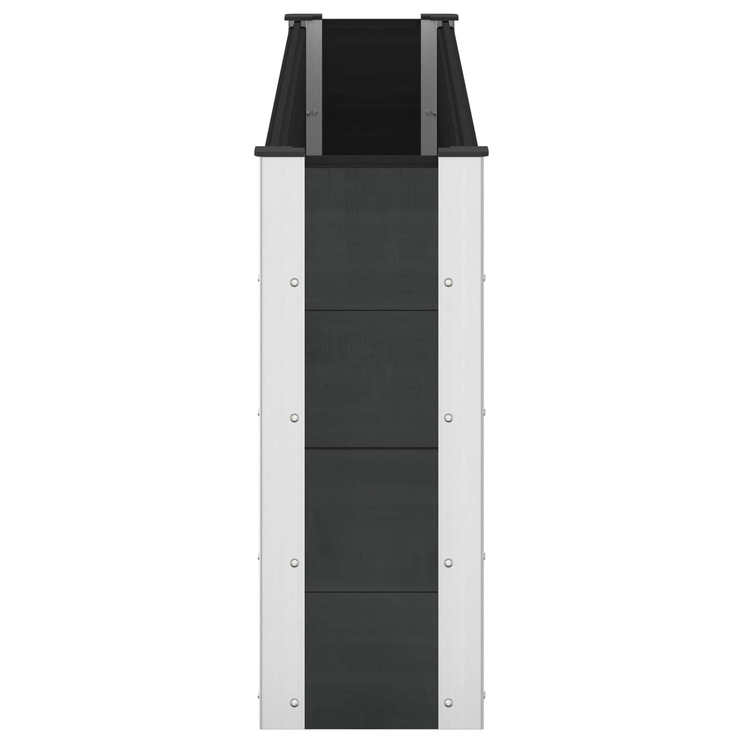 Garden Raised Bed Black 200 x 30 x 72 cm WPC and Aluminium