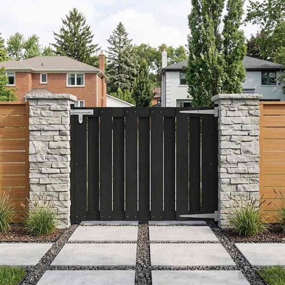 Garden Gate 100 x 80 cm WPC and Aluminium Black