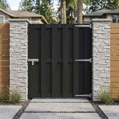 Garden Gate 100 x 112 cm WPC and Aluminium Black