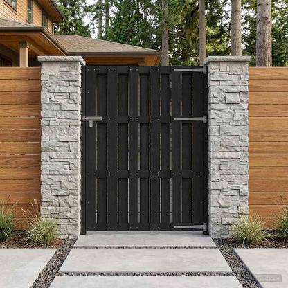 Garden Gate 100 x 150 cm WPC and Aluminium Black