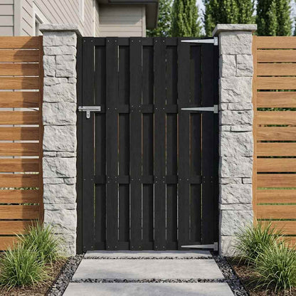 Garden Gate 100 x 180 cm WPC and Aluminium Black
