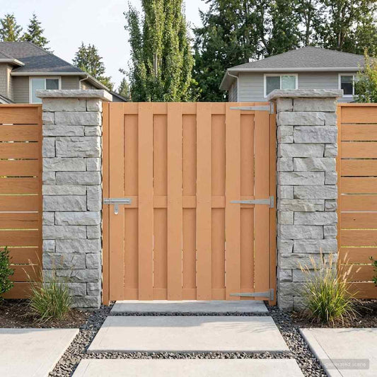 Garden Gate 100 x 112 cm WPC and Aluminium Brown