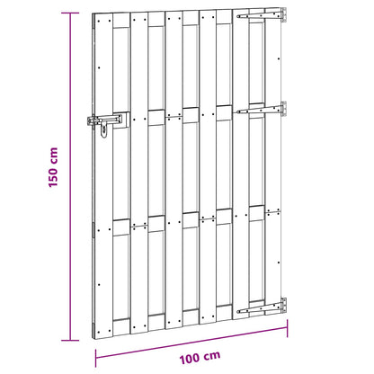 Garden Gate 100 x 150 cm WPC and Aluminium Brown