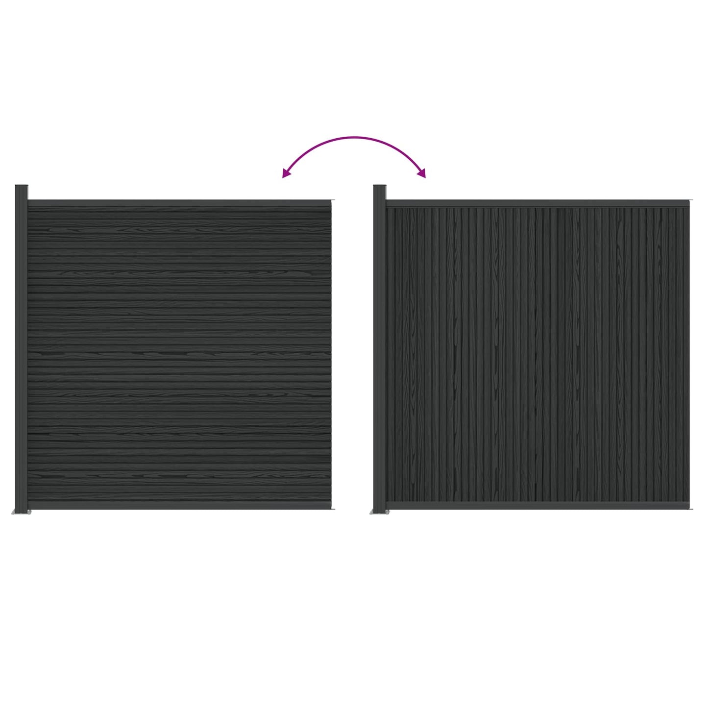 Fence Panel WPC and Aluminium Black