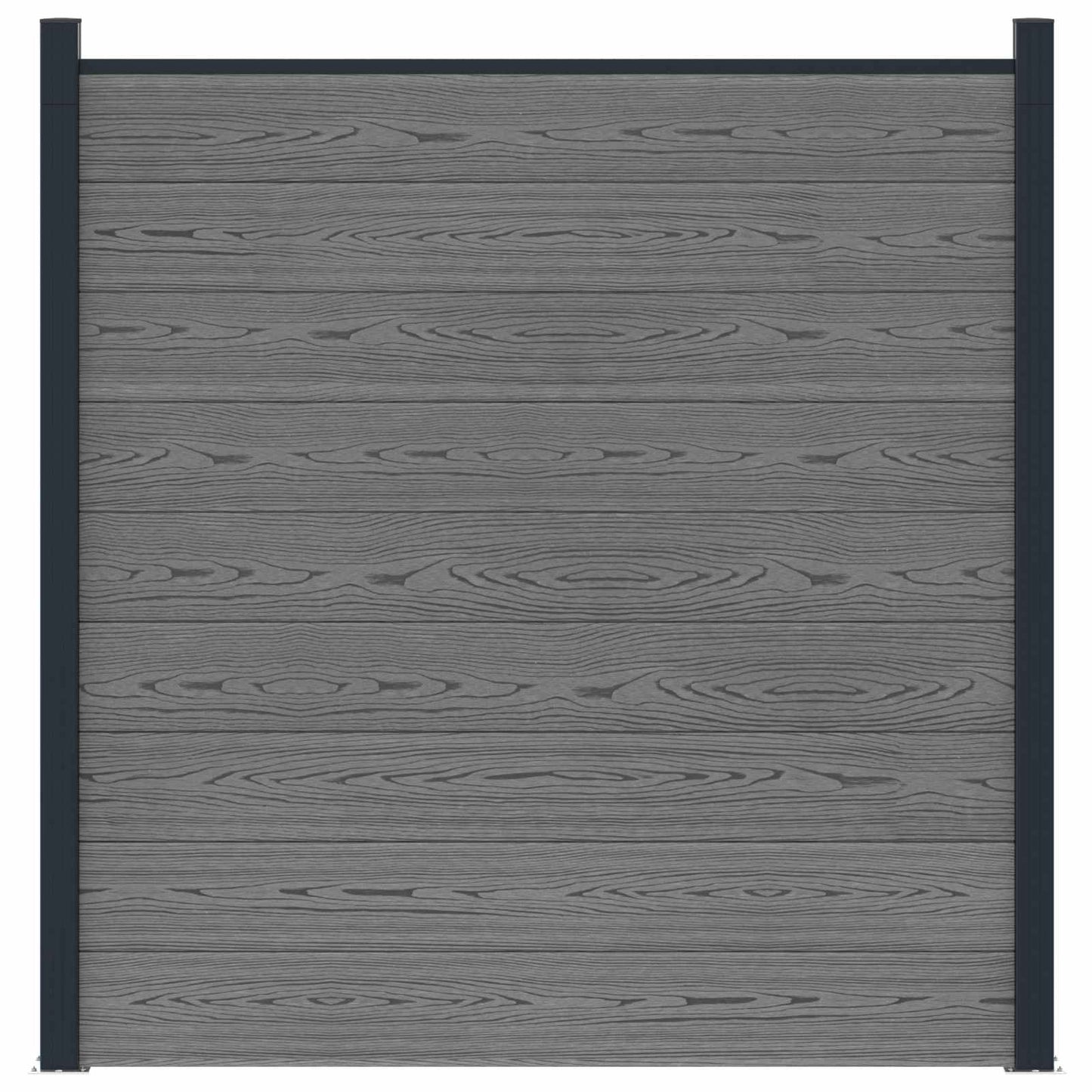 Fence Set 180 x 186 cm WPC and Aluminium Grey