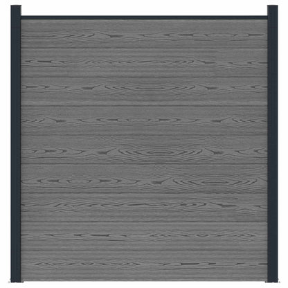 Fence Set 180 x 186 cm WPC and Aluminium Grey