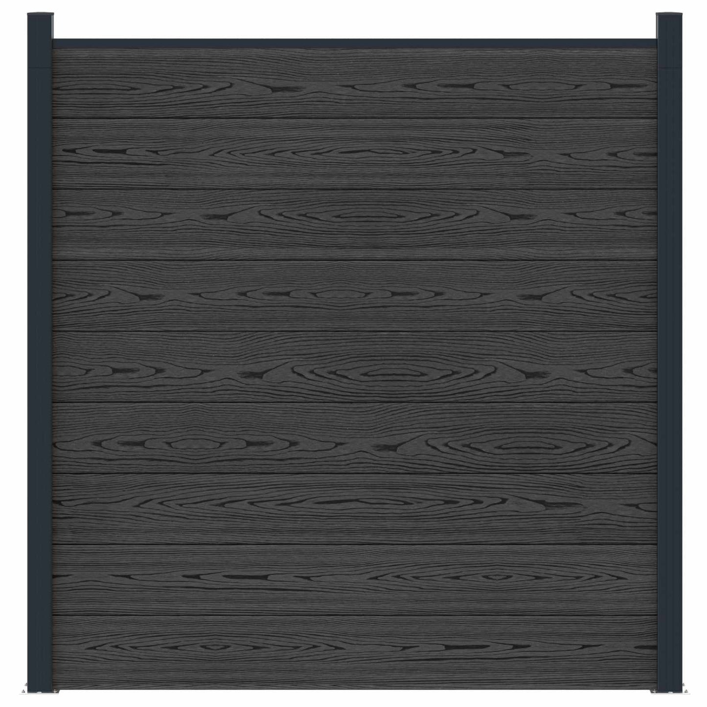 Fence Set 180 x 186 cm WPC and Aluminium Black