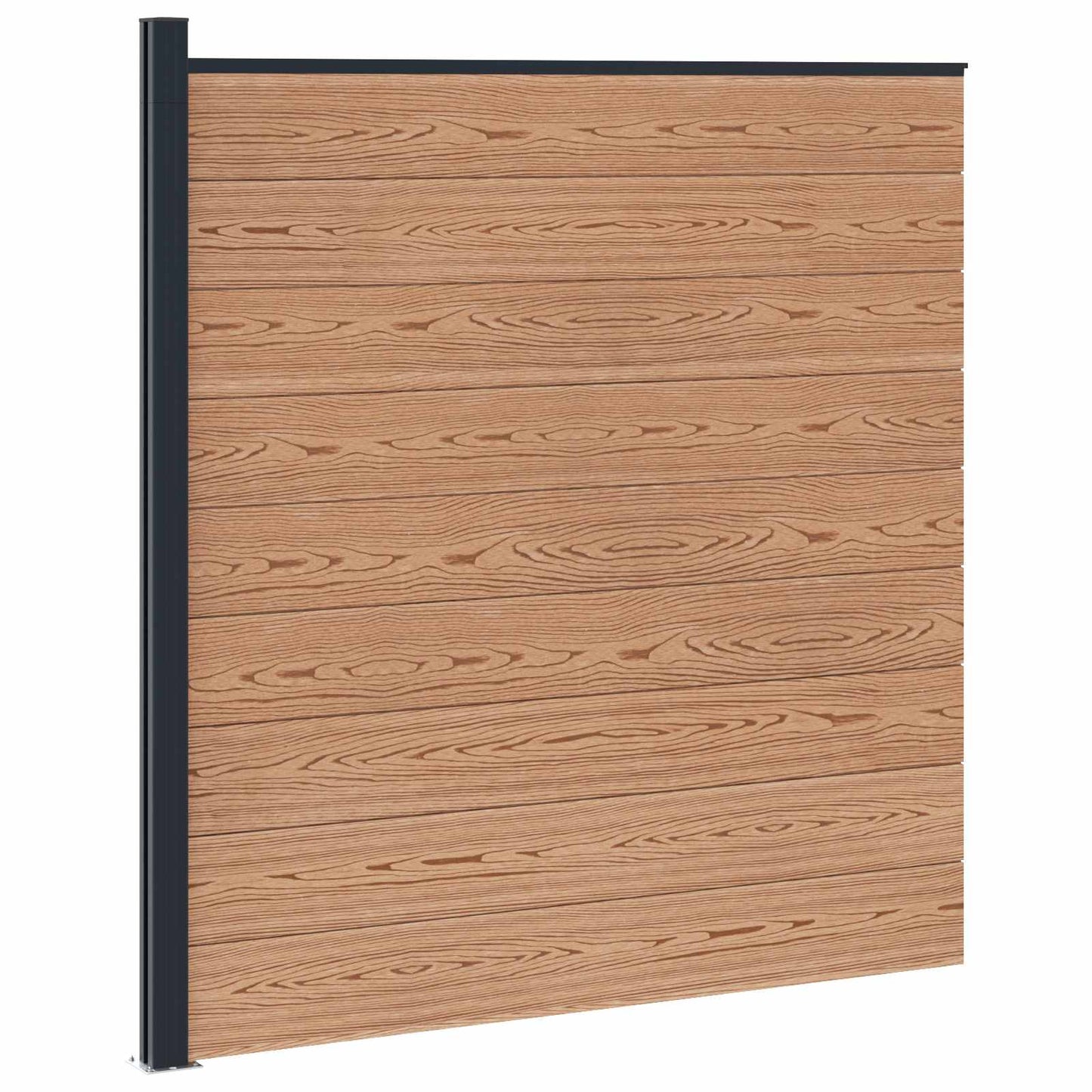 Fence Set 175 x 186 cm WPC and Aluminium Brown