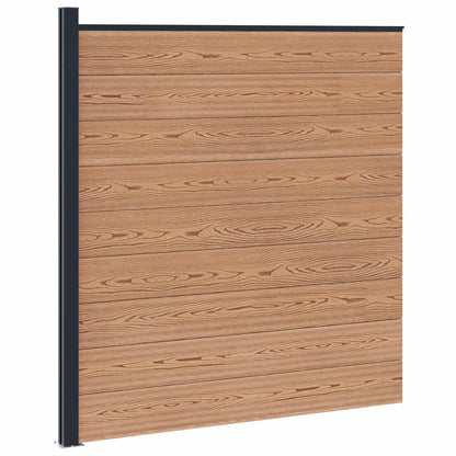 Fence Set 175 x 186 cm WPC and Aluminium Brown