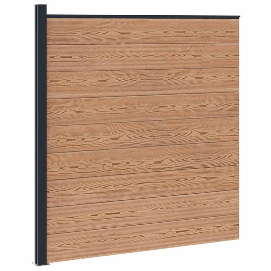 Fence Set 175 x 186 cm WPC and Aluminium Brown