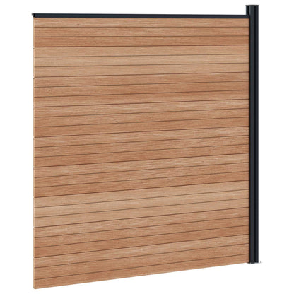 Fence Set 175 x 186 cm WPC and Aluminium Brown