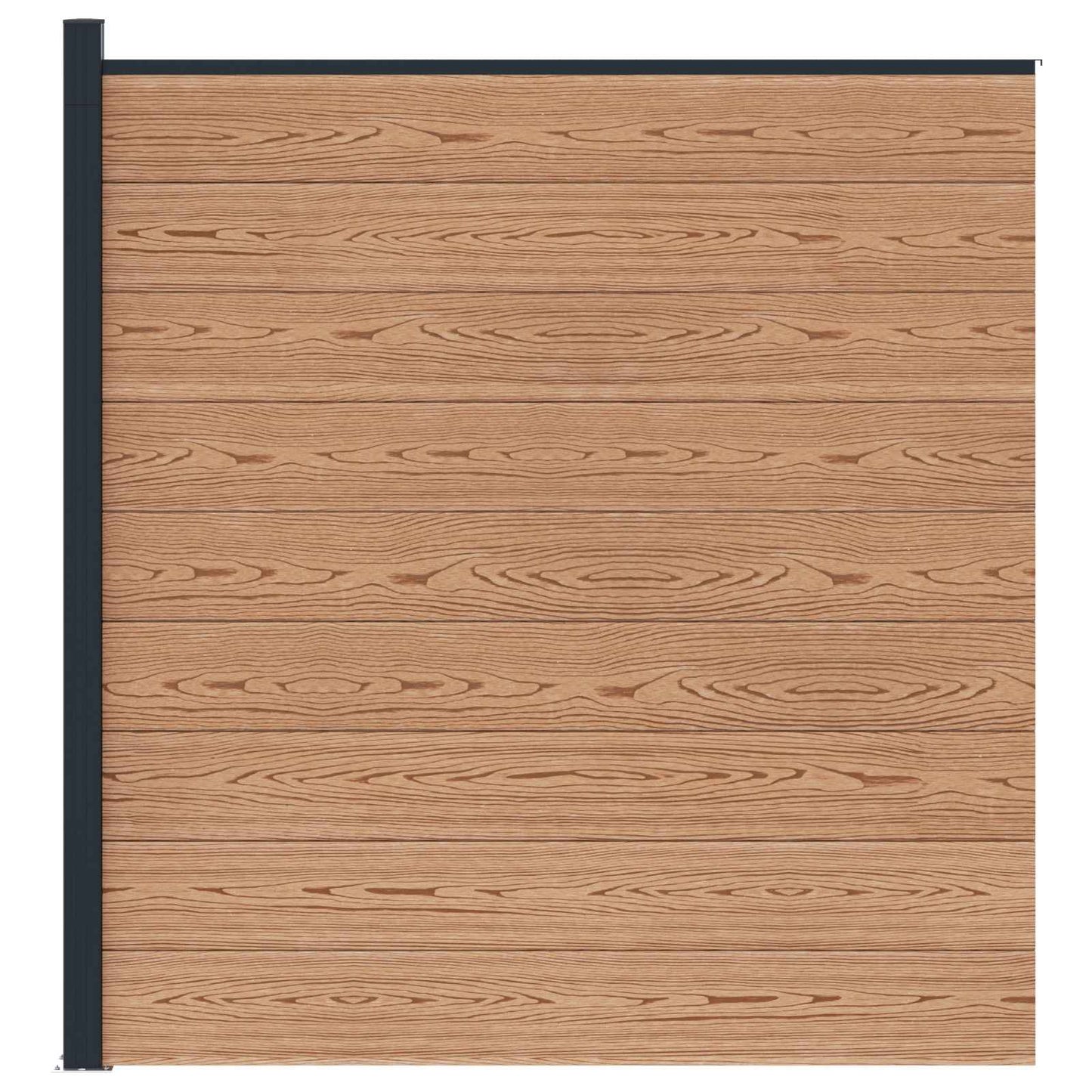 Fence Set 175 x 186 cm WPC and Aluminium Brown