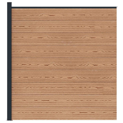 Fence Set 175 x 186 cm WPC and Aluminium Brown