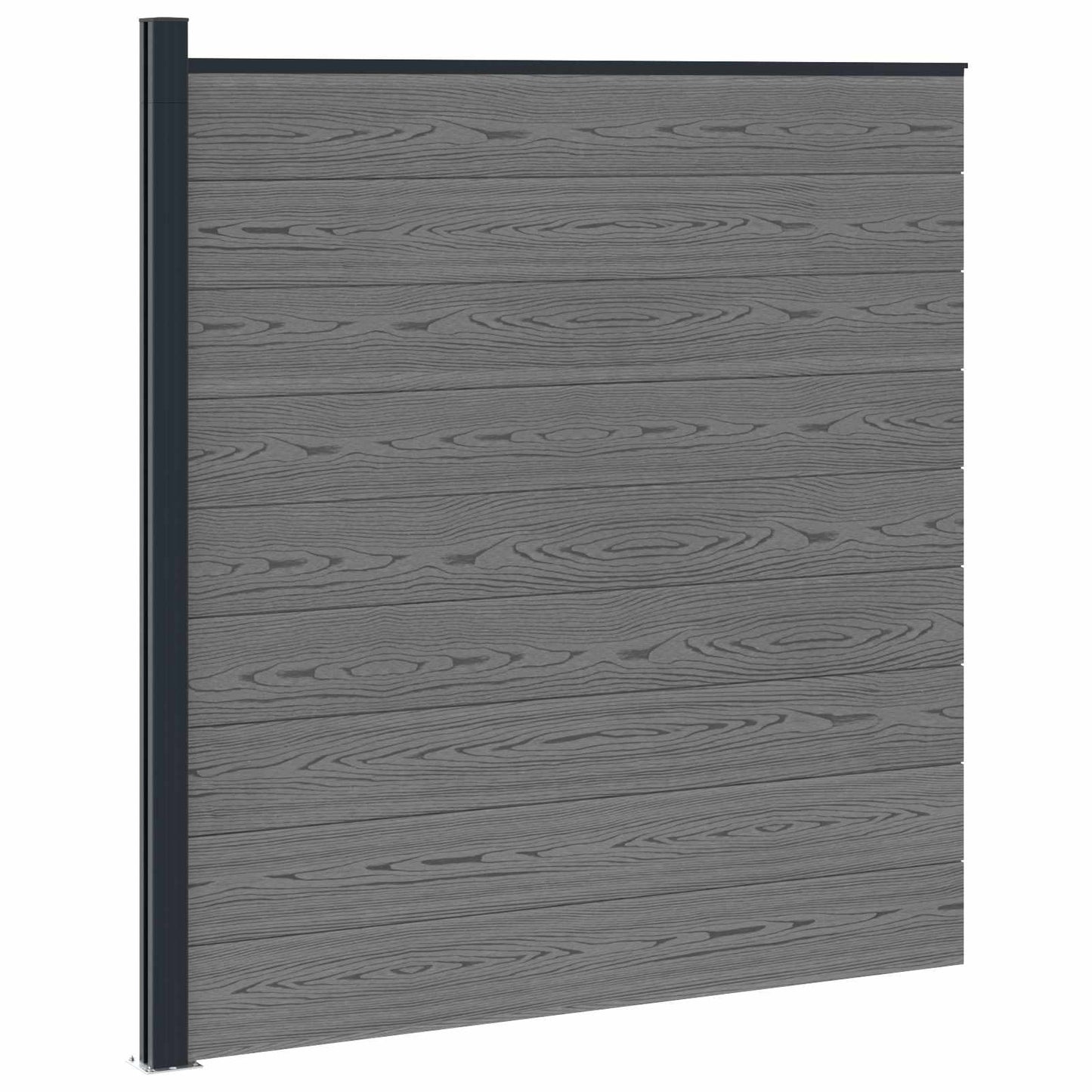 Fence Set 175 x 186 cm WPC and Aluminium Grey