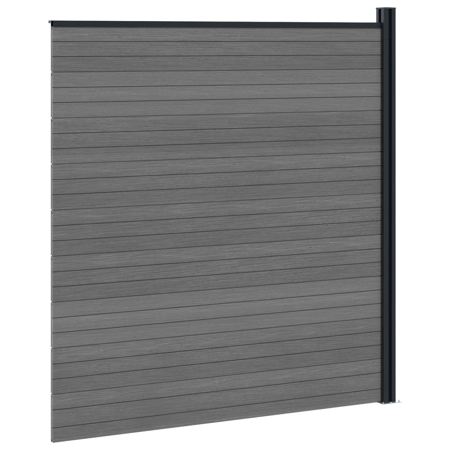 Fence Set 175 x 186 cm WPC and Aluminium Grey