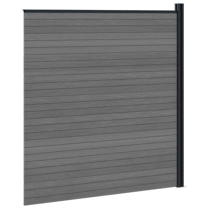 Fence Set 175 x 186 cm WPC and Aluminium Grey