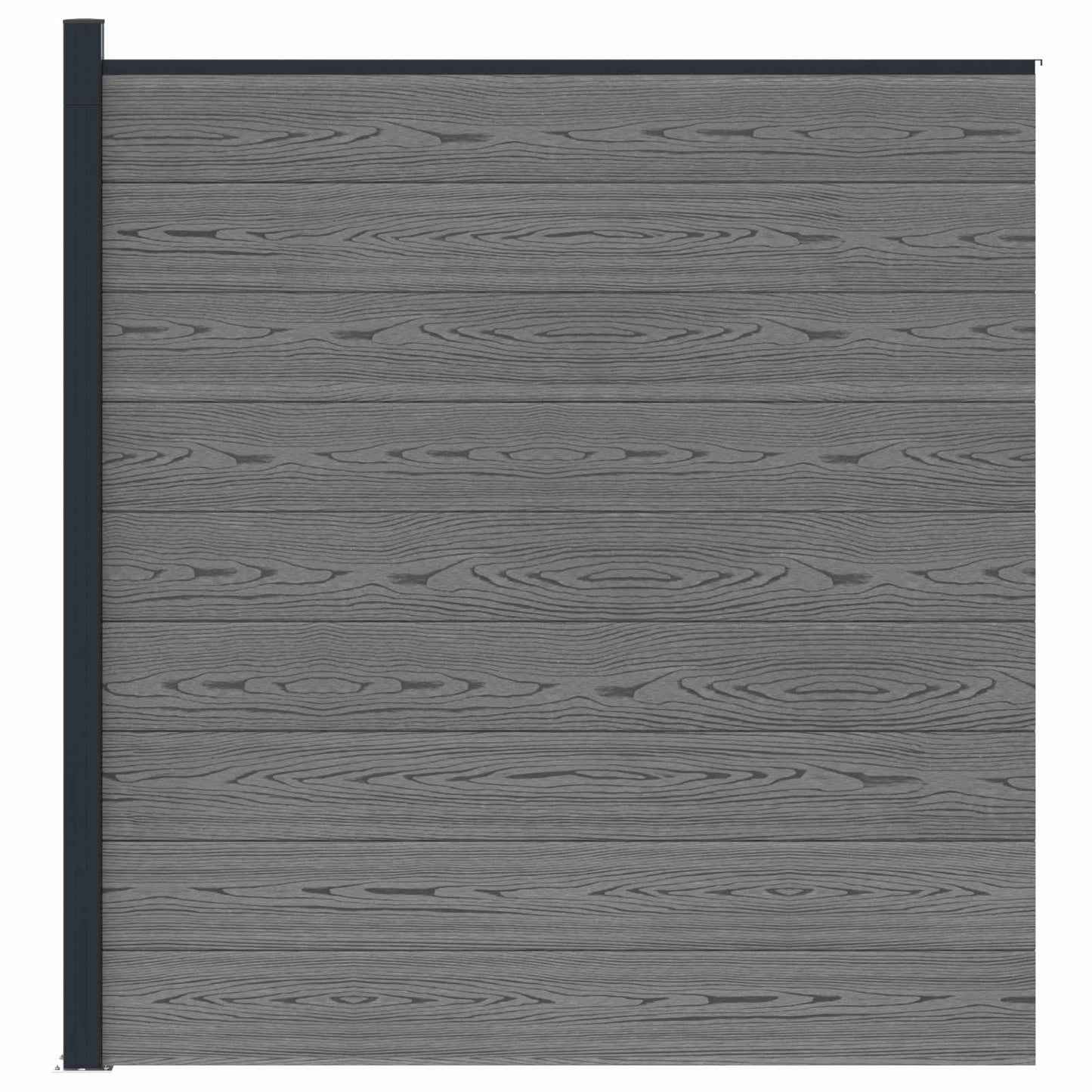 Fence Set 175 x 186 cm WPC and Aluminium Grey