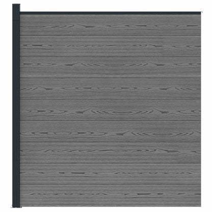 Fence Set 175 x 186 cm WPC and Aluminium Grey