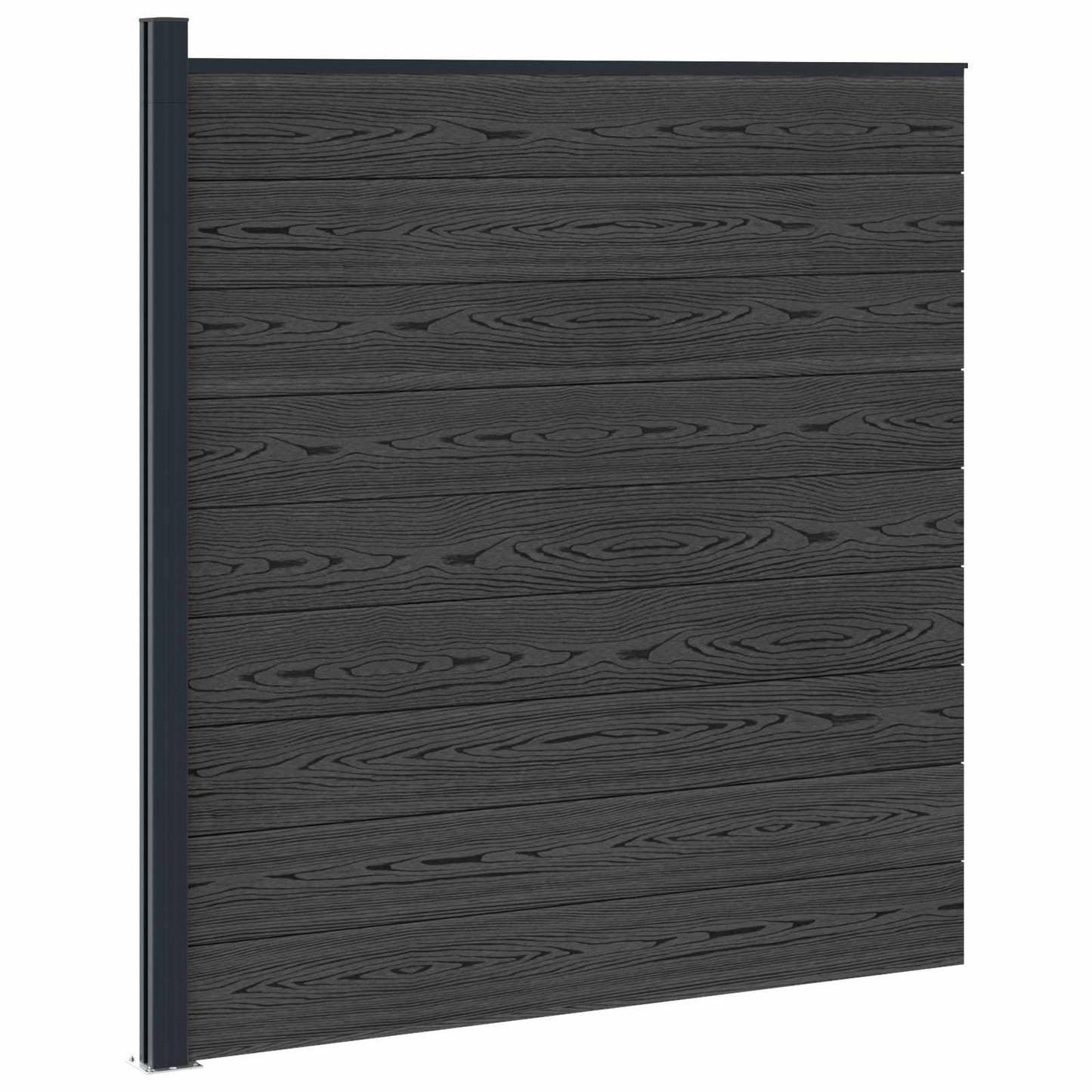 Fence Set 175 x 186 cm WPC and Aluminium Black