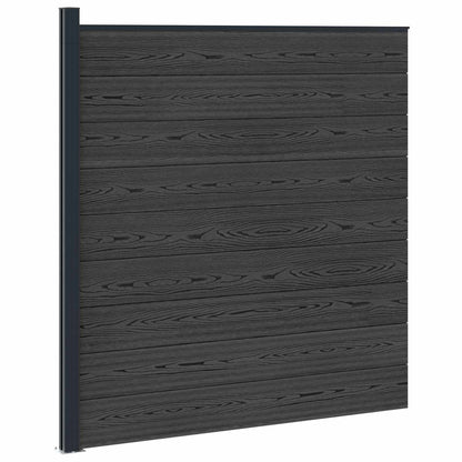 Fence Set 175 x 186 cm WPC and Aluminium Black