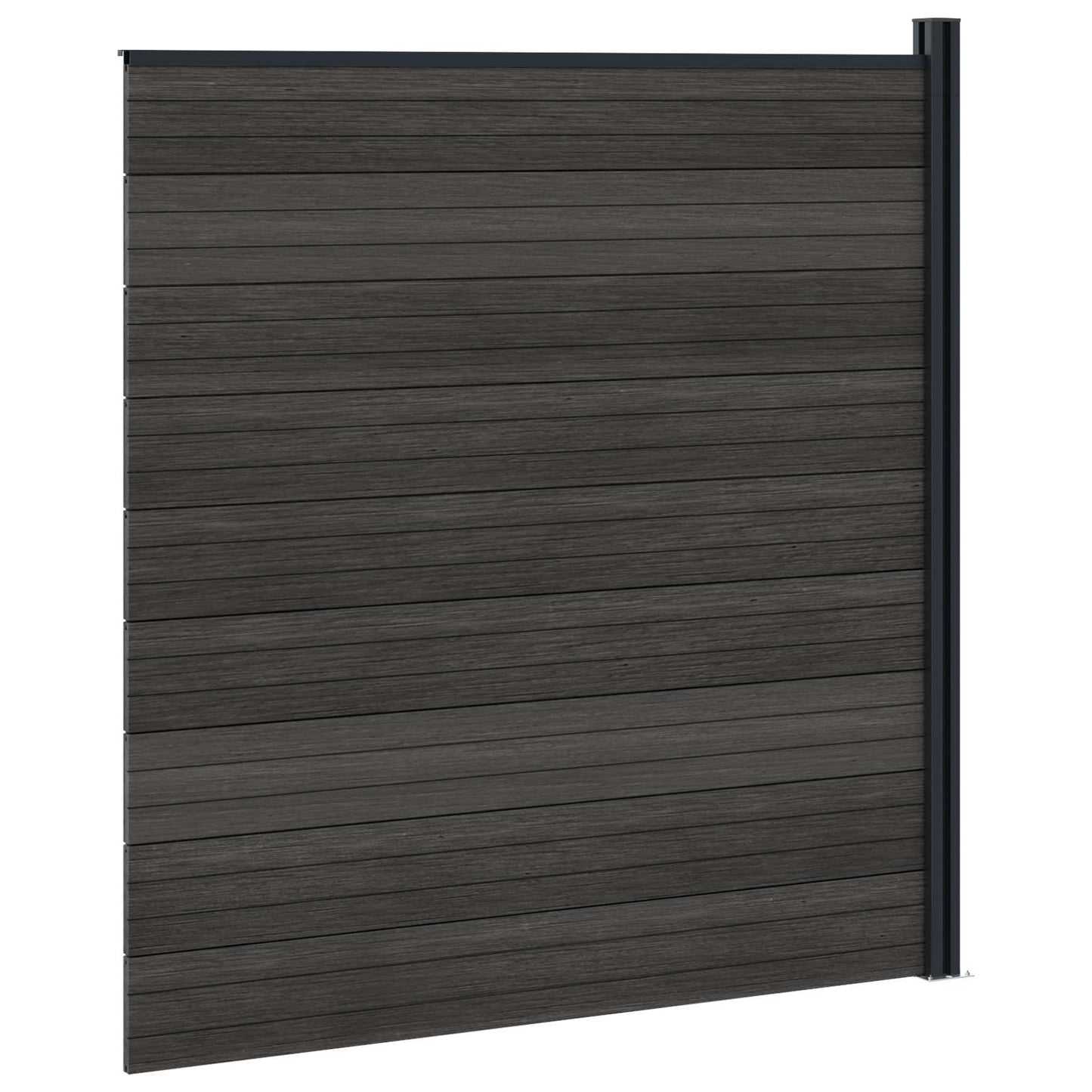 Fence Set 175 x 186 cm WPC and Aluminium Black