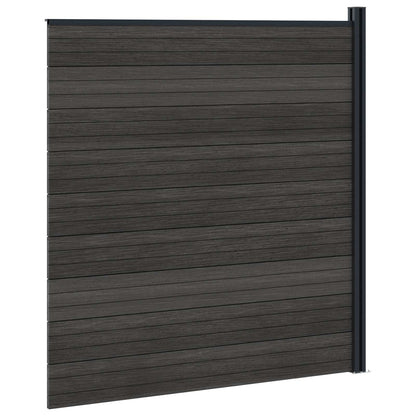 Fence Set 175 x 186 cm WPC and Aluminium Black