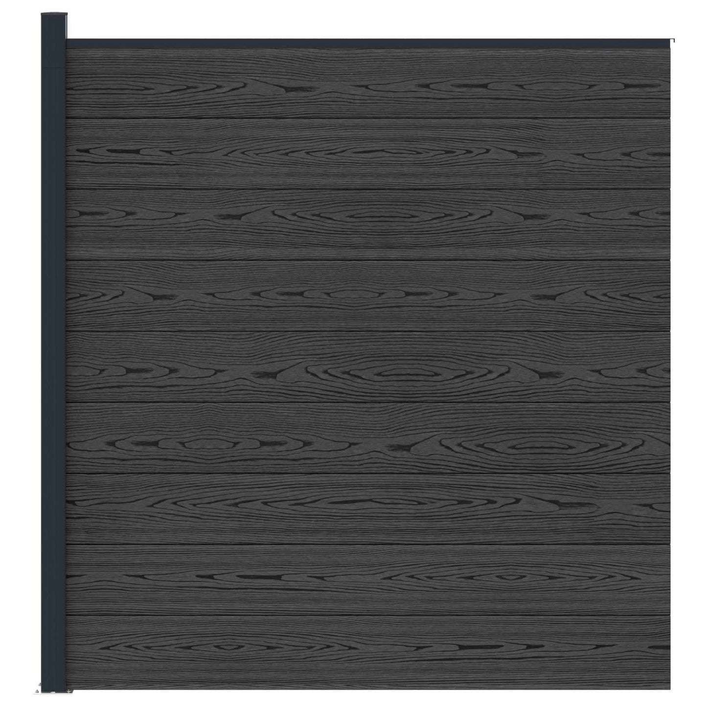 Fence Set 175 x 186 cm WPC and Aluminium Black