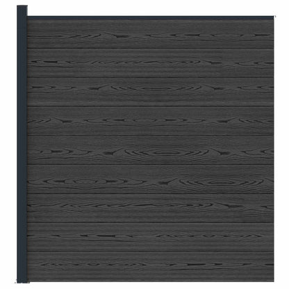 Fence Set 175 x 186 cm WPC and Aluminium Black