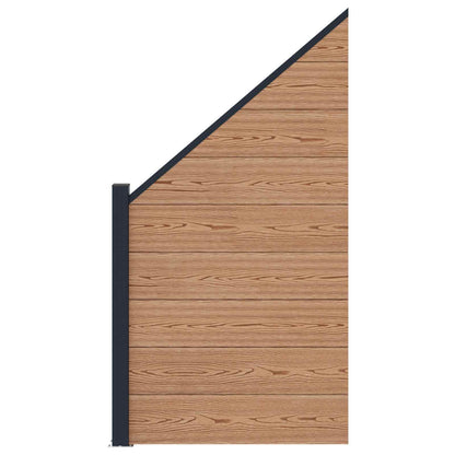 Fence Set 95 x 180 cm WPC and Aluminium Brown