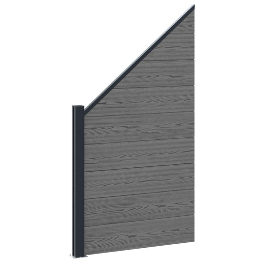 Fence Set 95 x 180 cm WPC and Aluminium Grey