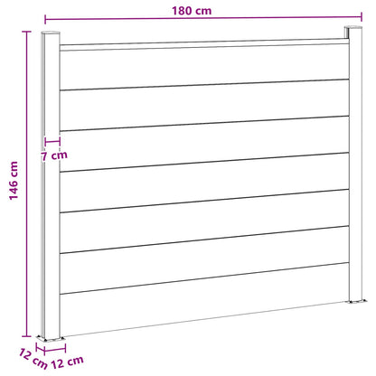 Fence Panel WPC and Aluminium Brown