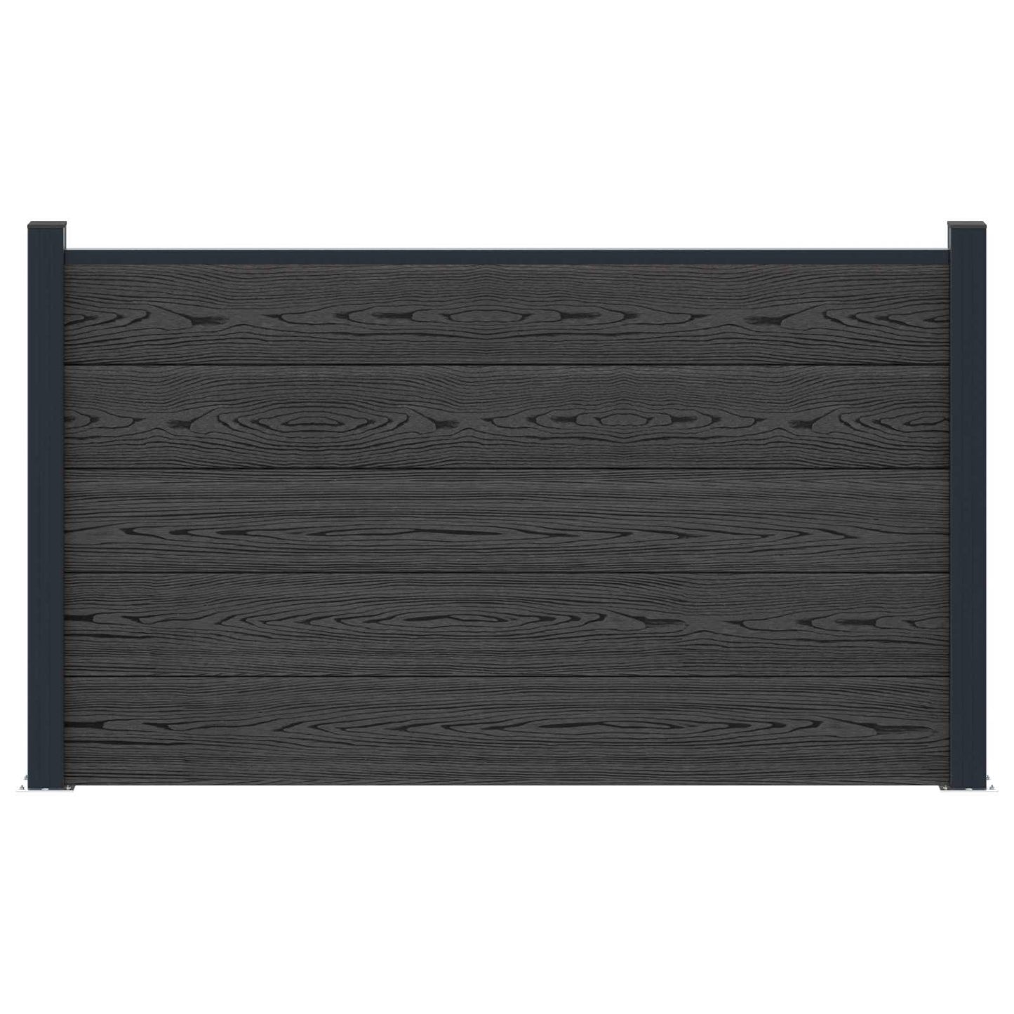 Fence Panel WPC and Aluminium Black