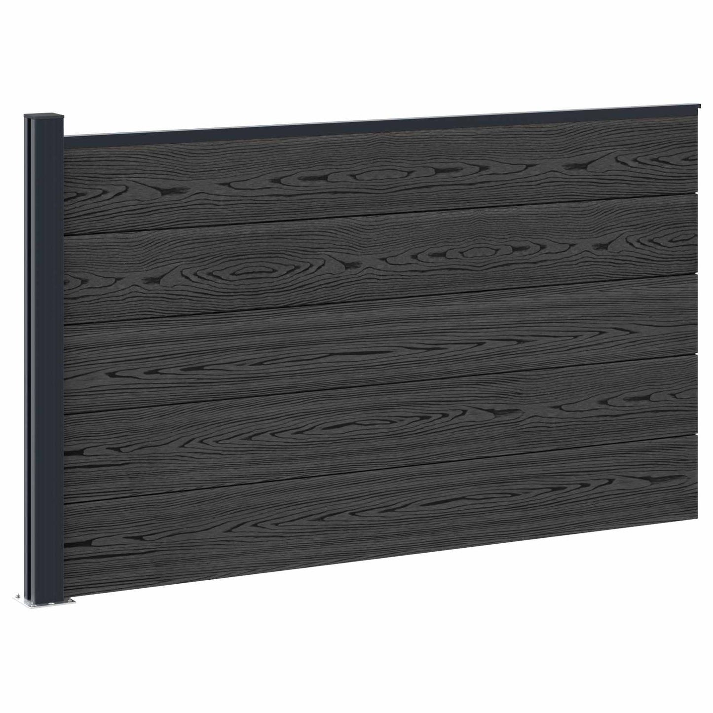 Fence Set 175 x 105 cm WPC and Aluminium Black