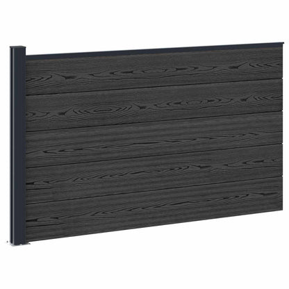 Fence Set 175 x 105 cm WPC and Aluminium Black