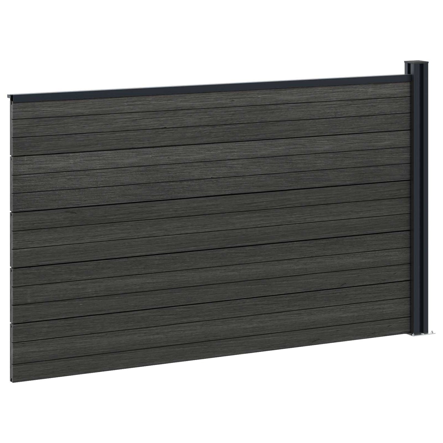 Fence Set 175 x 105 cm WPC and Aluminium Black