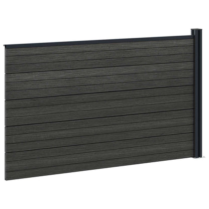 Fence Set 175 x 105 cm WPC and Aluminium Black