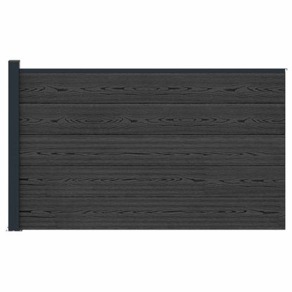 Fence Set 175 x 105 cm WPC and Aluminium Black