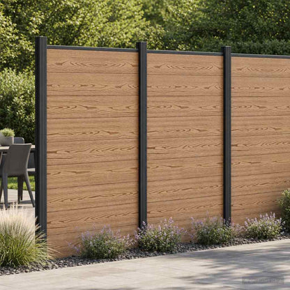 Fence Panel WPC and Aluminium Brown