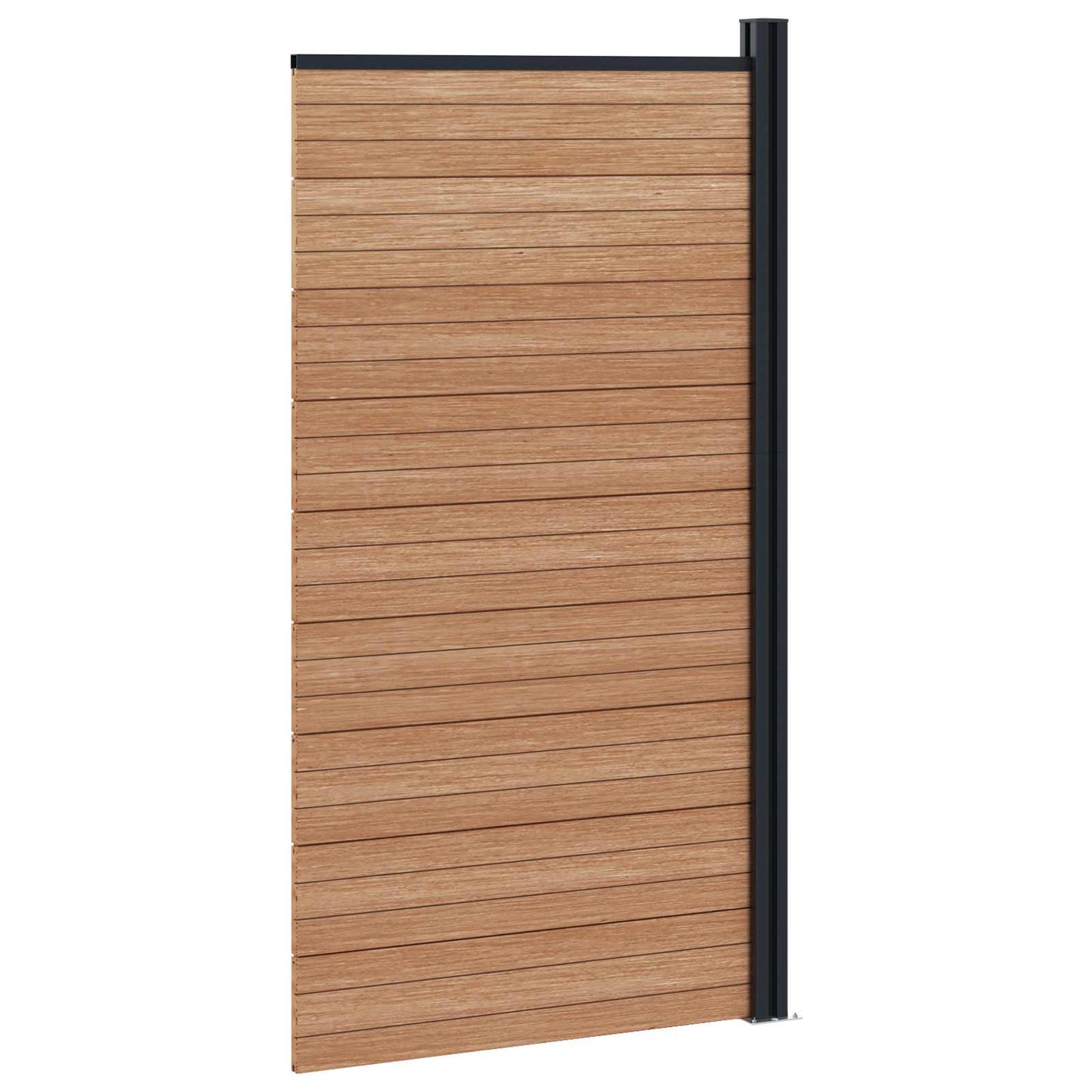 Fence Panel 95 x 186 cm WPC and Aluminium Brown