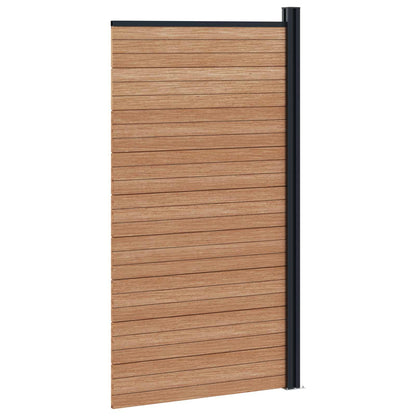 Fence Panel 95 x 186 cm WPC and Aluminium Brown