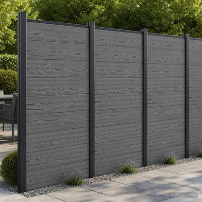 Fence Panel WPC and Aluminium Grey
