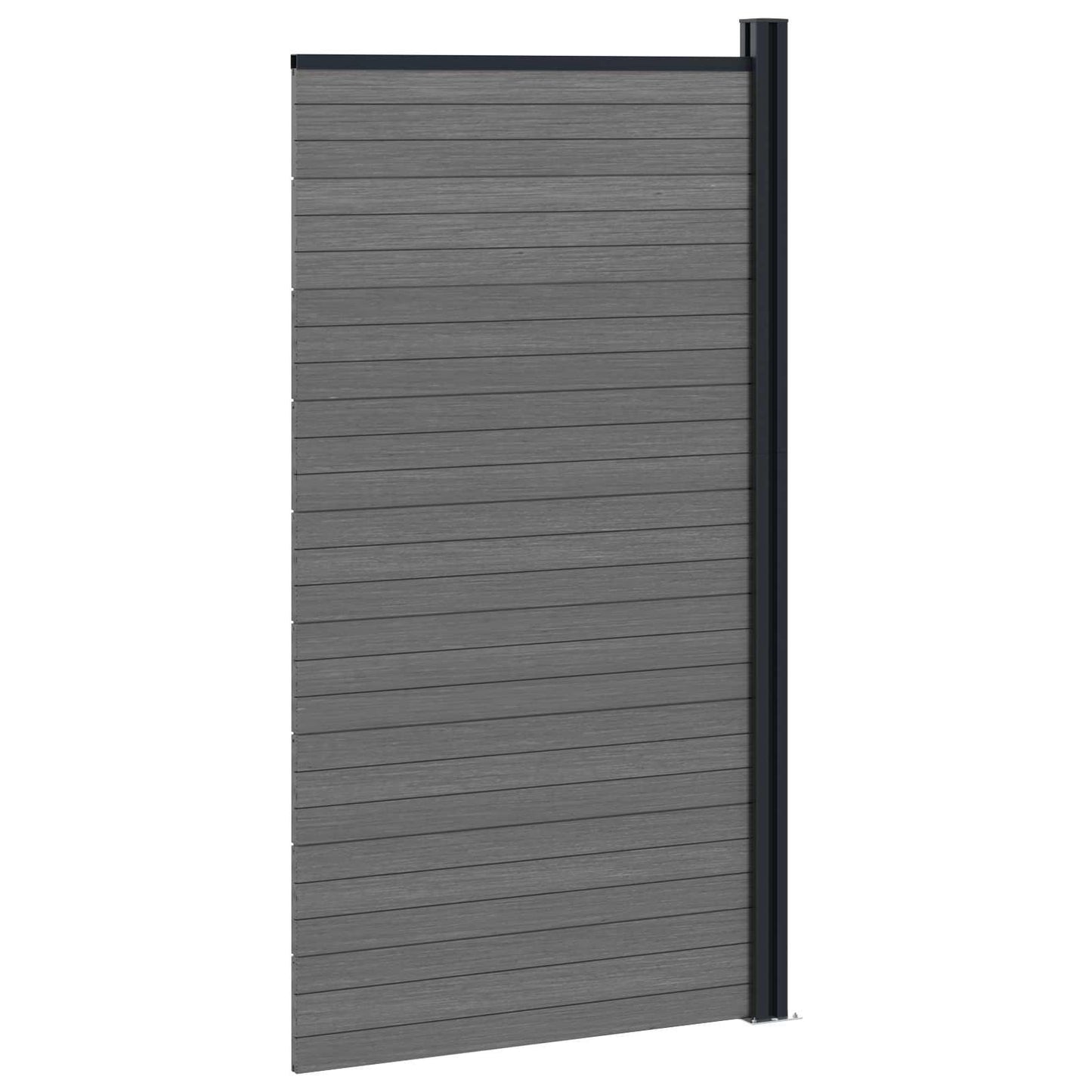 Fence Panel 95 x 186 cm WPC and Aluminium Grey