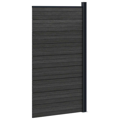 Fence Panel WPC and Aluminium Black