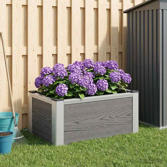 Garden Raised Bed Grey 50 x 30 x 22 cm WPC and Aluminium