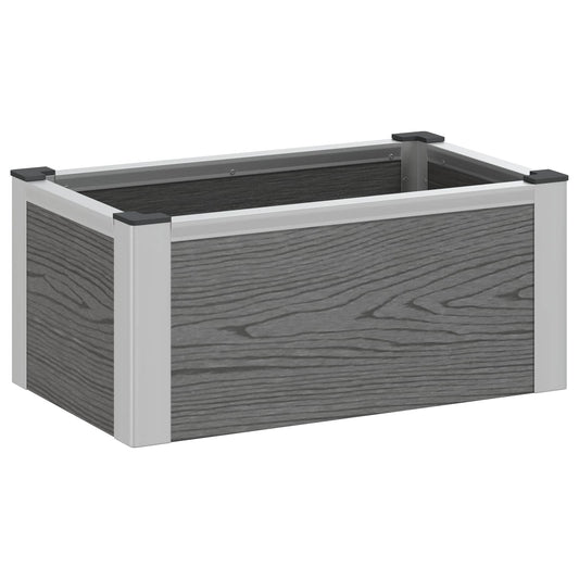 Garden Raised Bed Grey 50 x 30 x 22 cm WPC and Aluminium
