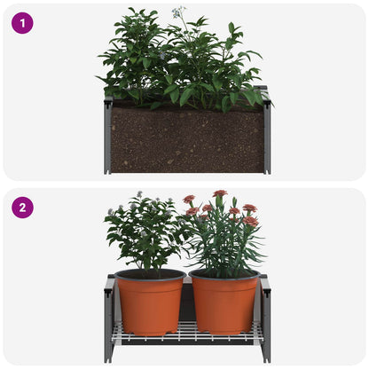 Garden Raised Bed Grey 50 x 30 x 22 cm WPC and Aluminium