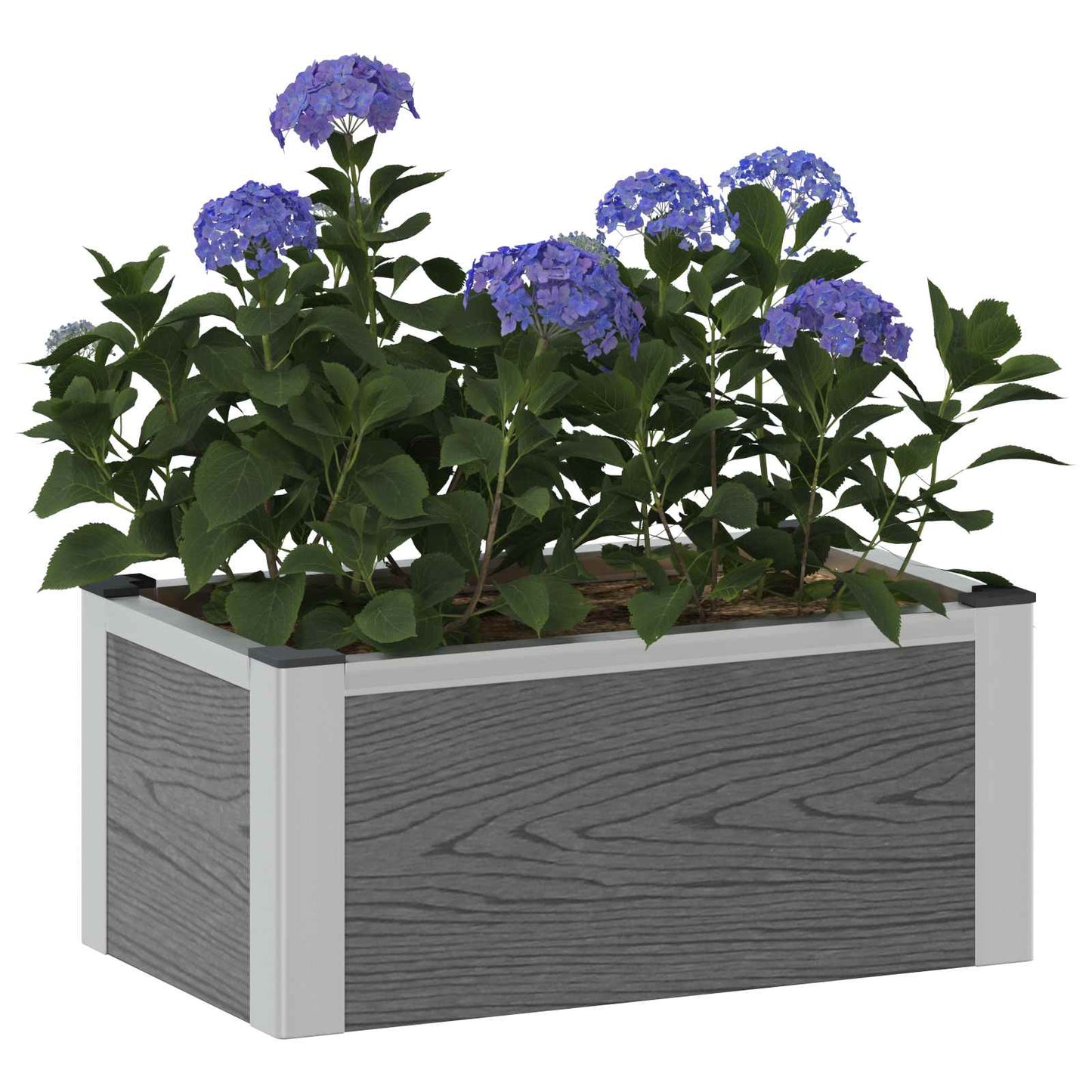 Garden Raised Bed Grey 50 x 30 x 22 cm WPC and Aluminium