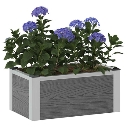 Garden Raised Bed Grey 50 x 30 x 22 cm WPC and Aluminium
