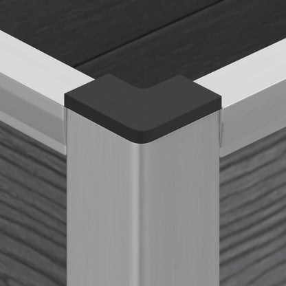 Garden Raised Bed Grey 75 x 30 x 22 cm WPC and Aluminium
